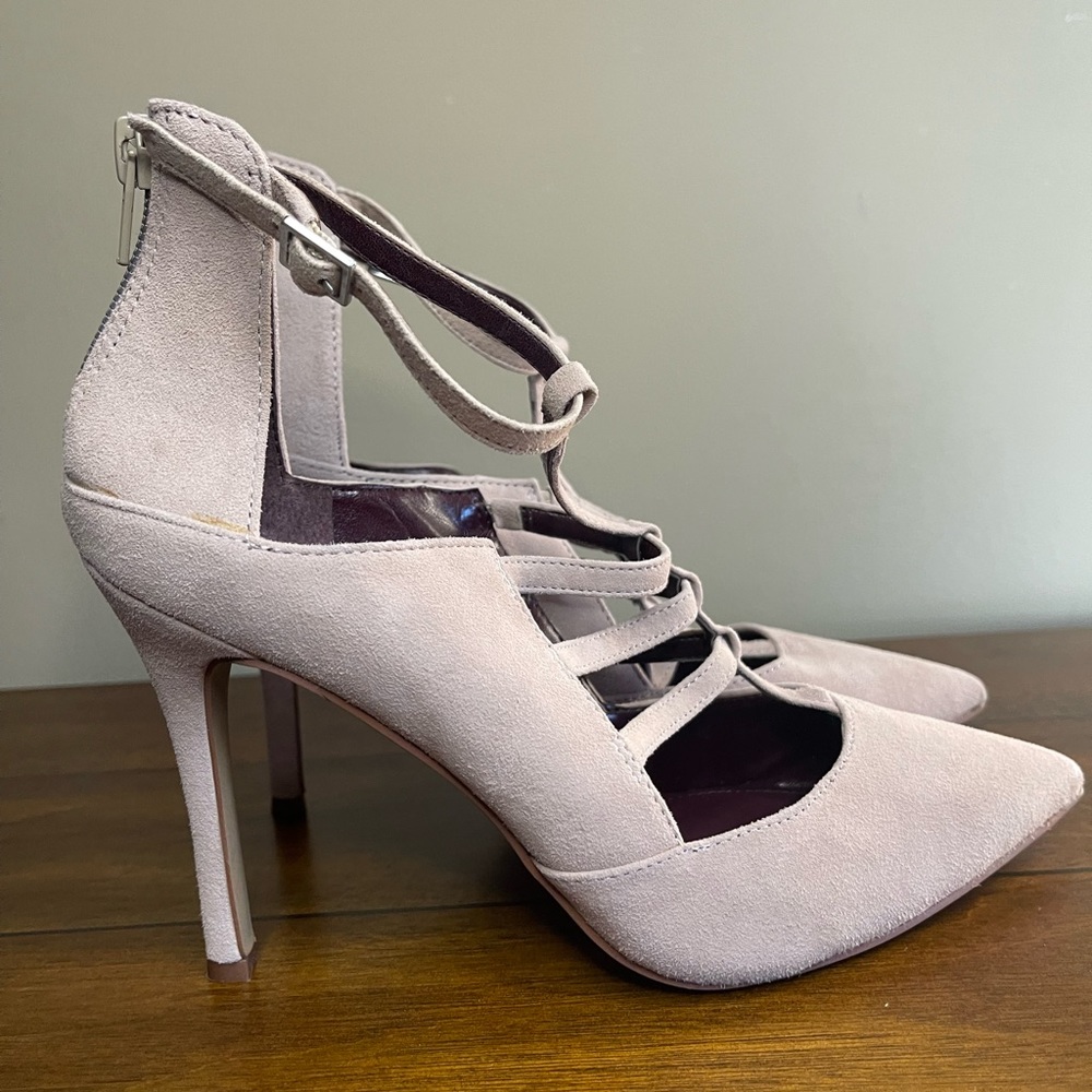 BCBGeneration Beige Suede Heels - Picture 10 of 10